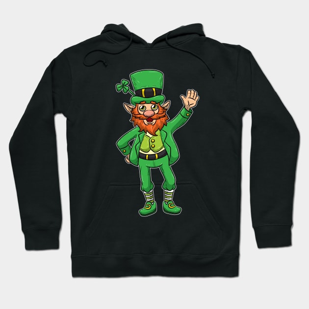 Cute Irish Leprechaun St Patricks Day Hoodie by fizzyllama